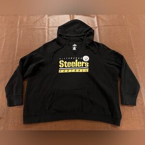 Pittsburgh Steelers Women’s V-Neck Hoodie Sweatshirt - Size 2XL (Fit 3XL)